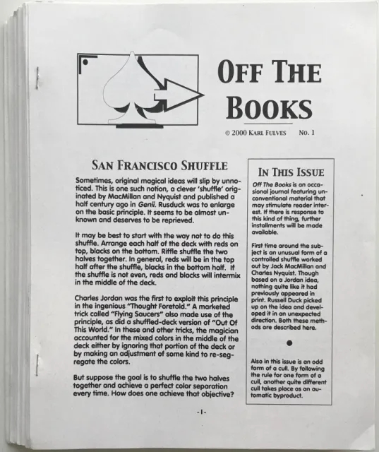Off The Books by Karl Fulves - Click Image to Close
